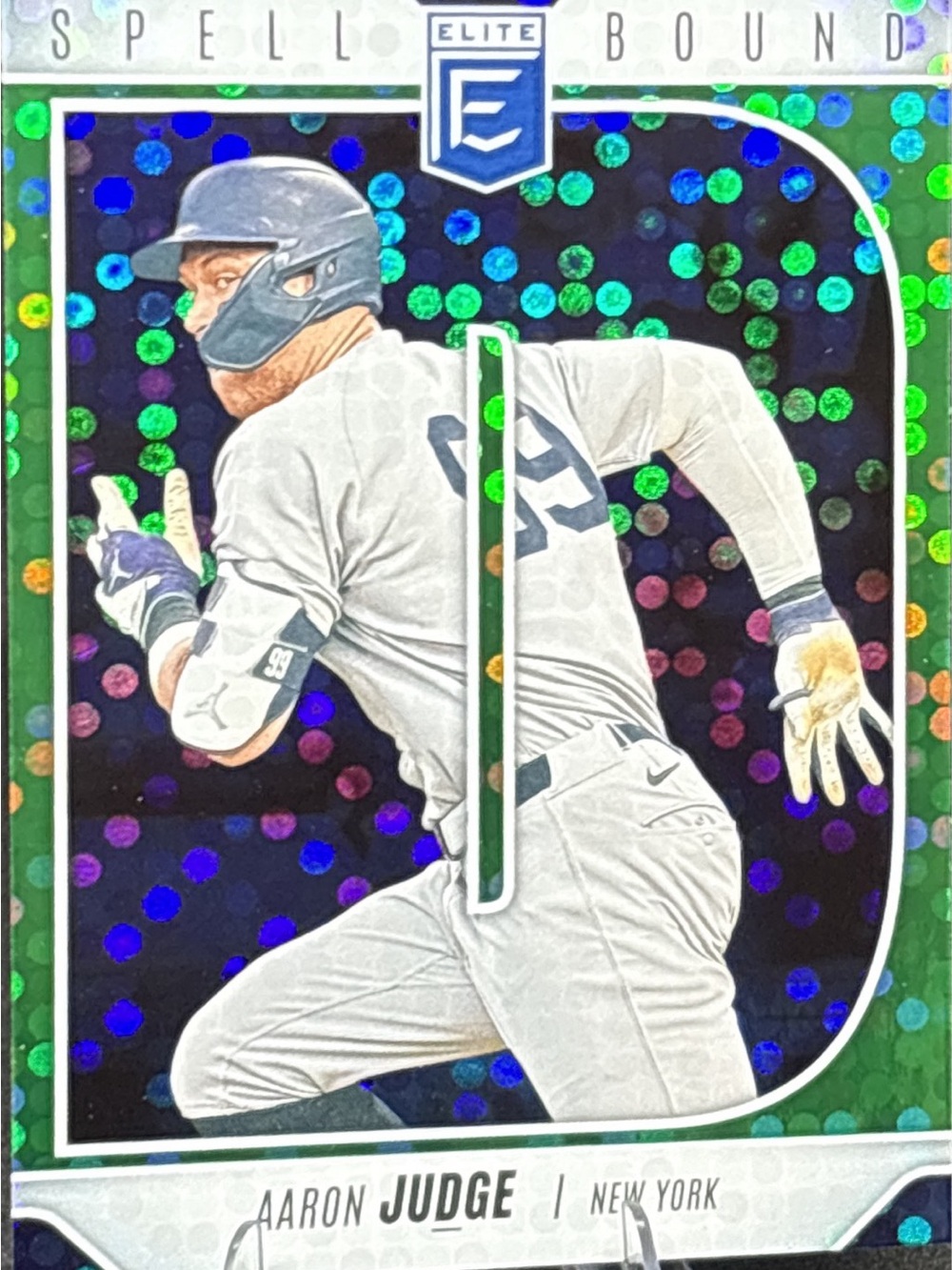 Panini Elite Aaron Judge Trading Card - Green and Blue Holo